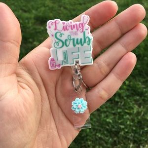 Living The Scrub Life Badge Holder